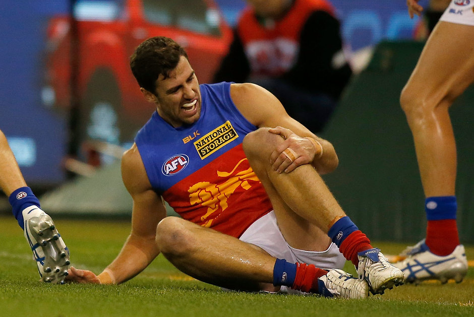 AFL 2015 Rd 02 - North Melbourne v Brisbane Michael Close after injuring his knee last season - ${keywords}